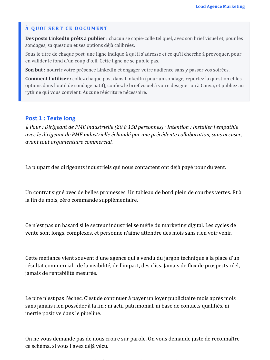 Un post LinkedIn rédigé, prêt à publier