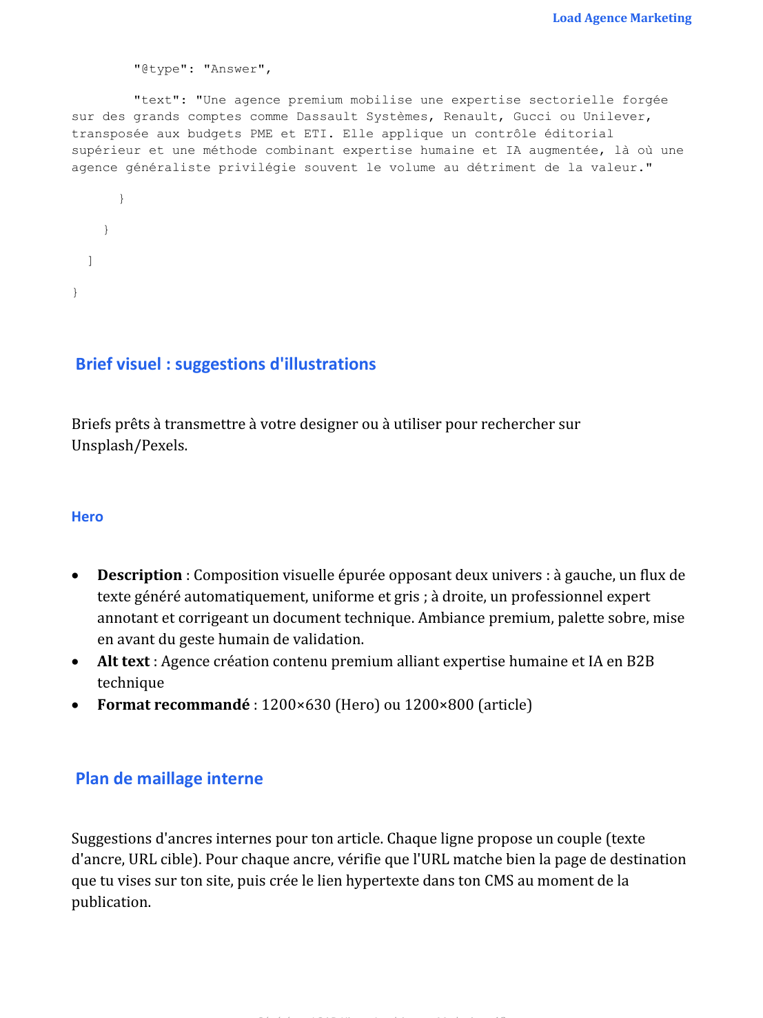 Annexe SEO de l'article : métadonnées et balisage